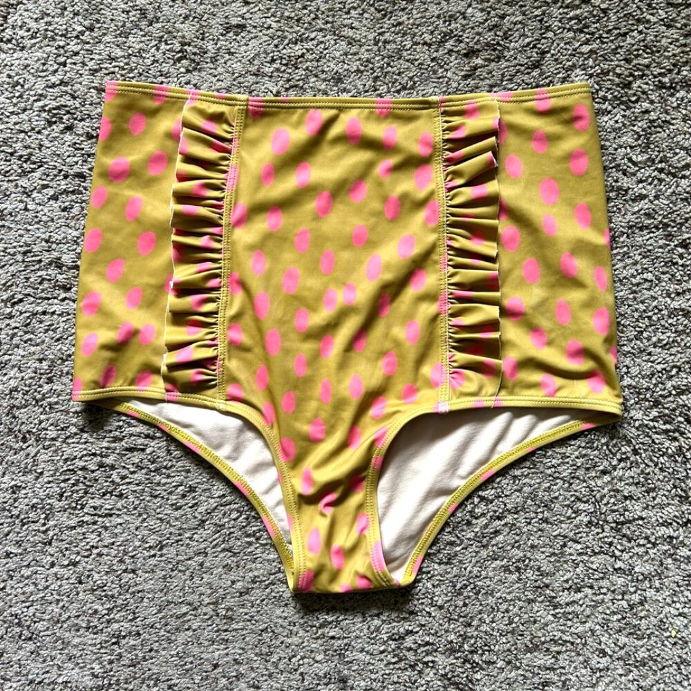 Kortni Jeane High Waisted Ruffle Bottoms Polka Dot